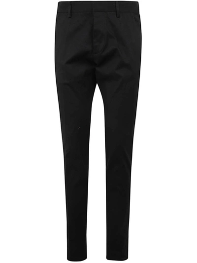 Dsquared2 Tailored Wool Straight Pants In Black