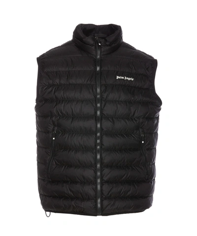 Palm Angels Classic Logo Padded Vest In Black