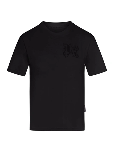 Palm Angels Monogram Fitted Tee In Black