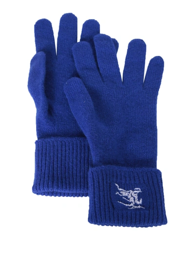 Burberry Cashmere-blend Blue Gloves