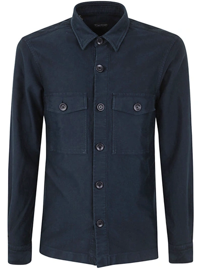 Tom Ford Casual Shirt In Midnight Blue