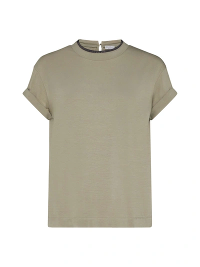 Brunello Cucinelli Cotton T-shirt In Oliva