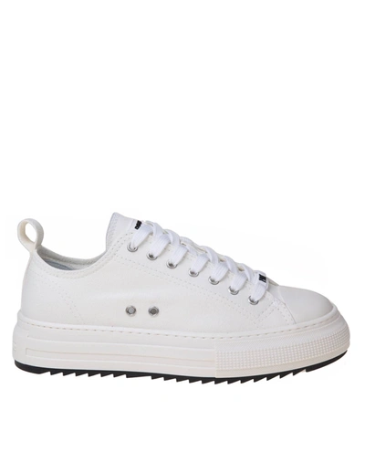 Dsquared2 White Cotton Canvas Sneakers