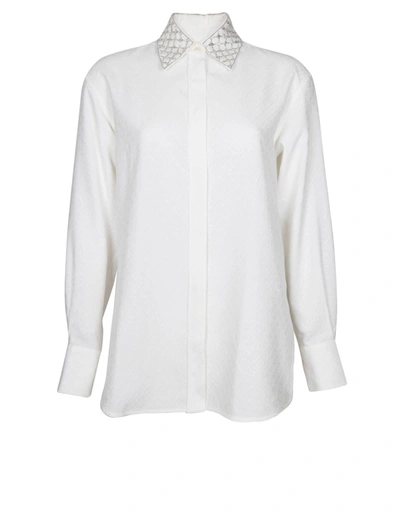 Golden Goose Viscose Shirt With Applied Stones In White