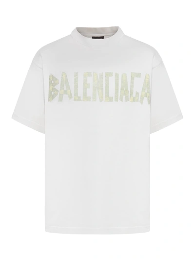 Balenciaga Medium Fit T-shirt Tape Type Vintage Jersey In White