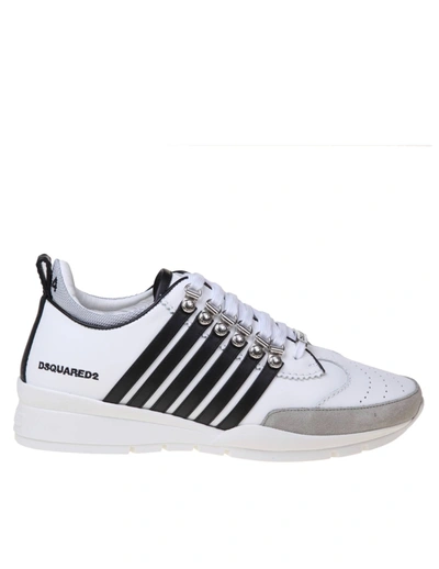 Dsquared2 Legendary Sneakers In Black And White Leather In White/black