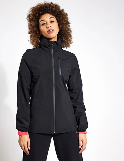 Goodmove Waterproof Zip Up Hooded Jacket In Black