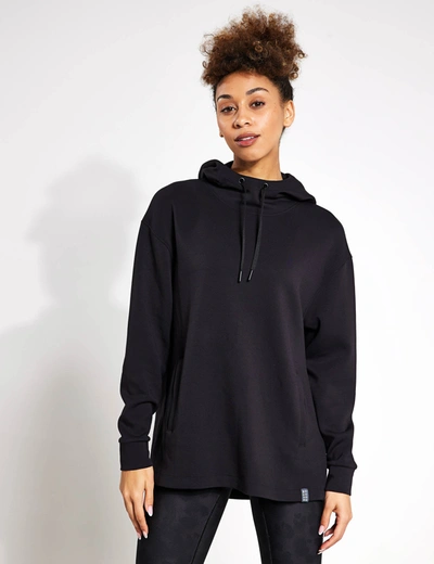 Goodmove Hooded Relaxed Long Sleeve Yoga Hoodie In Black