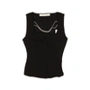 ALYX BLACK VISCOSE SLEEVELESS CHAIN DETAIL TOP