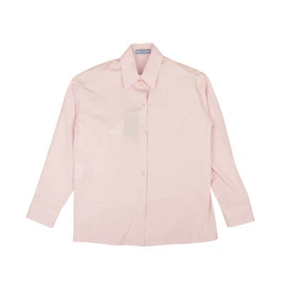 Prada Pink Cotton Button Down Classic Blouse