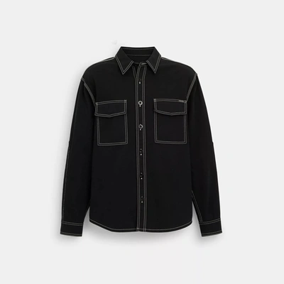 Coach Outlet Twill Overshirt In Black