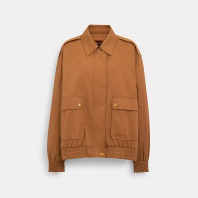 Coach Outlet Snap Front Harrington Bomber In Brown