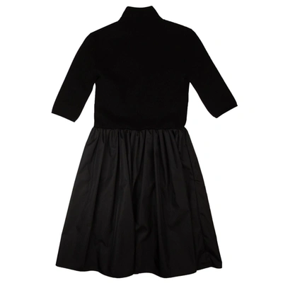 Prada Black Nylon And Knit Midi Dress