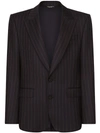 Dolce & Gabbana Pinstripe Stretch Wool Sicilia-fit Jacket In Multicolour
