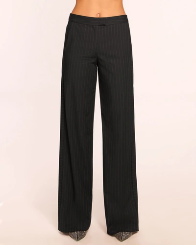 Ramy Brook Barbara Pinstripe Trouser In Black Pinstripe