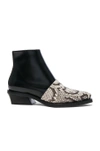PROENZA SCHOULER PROENZA SCHOULER LEATHER & SNAKESKIN ANKLE BOOTS IN BLACK,ANIMAL PRINT,PS29279 06464