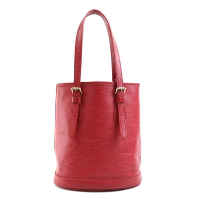 Pre-owned Louis Vuitton Bucket Leather Shoulder Bag () In Red