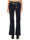 Michael Michael Kors Chain-belt Flared Cotton Jeans In Blue
