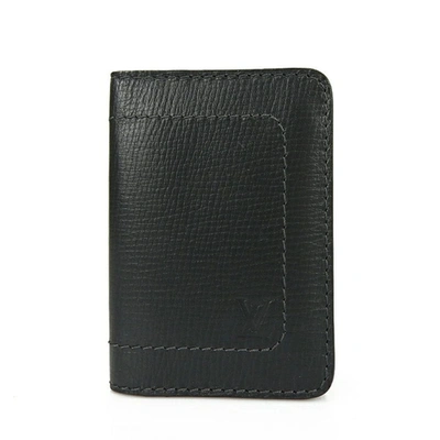 Pre-owned Louis Vuitton Utah Leather Wallet () In Black