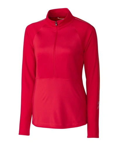Cutter & Buck Ladies' Pennant Sport Half-zip Jacket In Red