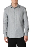 Bugatchi James Ooohcotton® Chambray Print Button-up Shirt In Black
