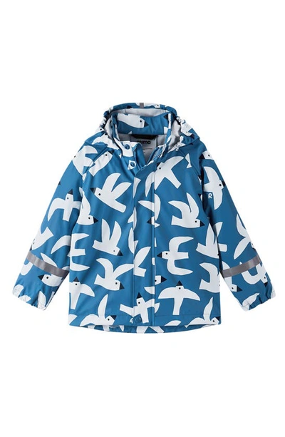 Reima Kids' Vesi Waterproof Hooded Raincoat In Denim Blue