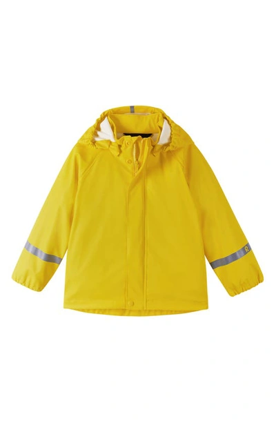 Reima Kids' Lampi Waterproof Hooded Raincoat In Yellow