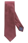 Eton Diamond Silk Tie In Pink Red