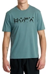 Rvca Big  Section Performance Graphic T-shirt In Pine Grey