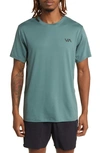 Rvca Sport Vent Logo Graphic T-shirt In Pine Grey