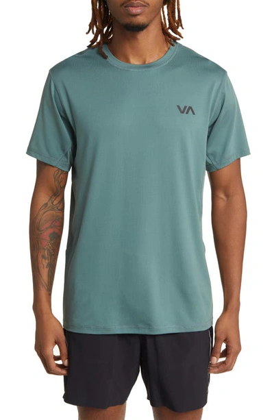 Rvca Sport Vent Logo Graphic T-shirt In Pine Grey