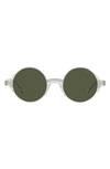 Armani Exchange 48mm Small Round Sunglasses In Silver