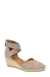 Gentle Souls By Kenneth Cole Orya Espadrille Wedge Sandal In Mushroom Suede
