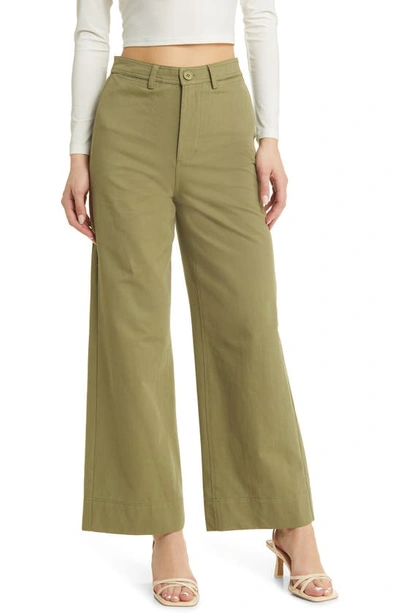 Petal And Pup Lawrence Wide Pants In Olive Green