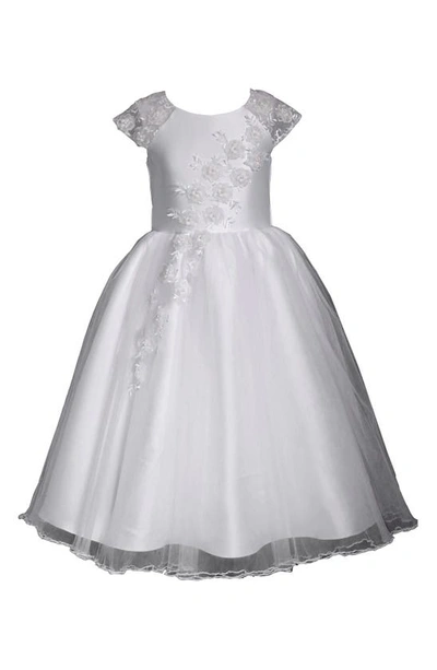 Iris & Ivy Kids' Cap Sleeve First Communion Dress In White