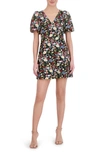 Eliza J Womens Embroidered Nylon Mini Dress In Black Multi