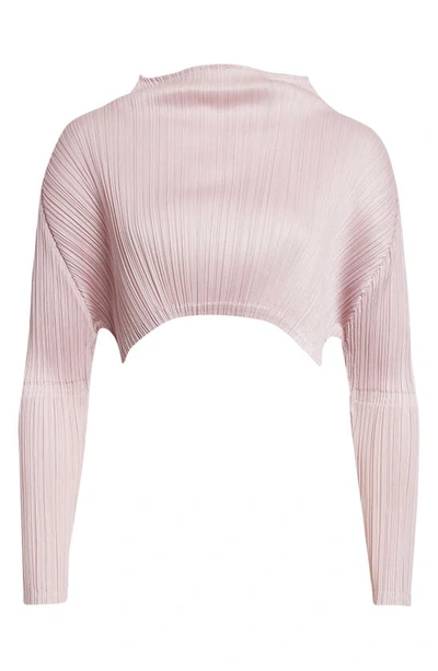 Issey Miyake Monthly Colors January Pleated Crop Top In Pale Pink