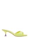 3juin Green Fabric Stiletto Heels Sandals In Yellow