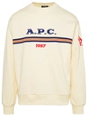 Apc Adam Logo-print Cotton Sweatshirt In Cream