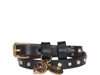 Alexander Mcqueen Skull Leather Double-wrap Bracelet In Black