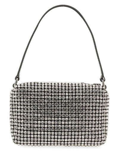 Alexander Wang Womens White Heiress Crystal-embellished Leather Top Handle Bag In Grey