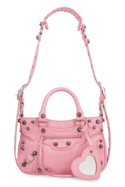 Balenciaga Neo Cagole Leather Tote In Pink