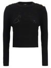 Balmain Black Crewneck Sweater In Black