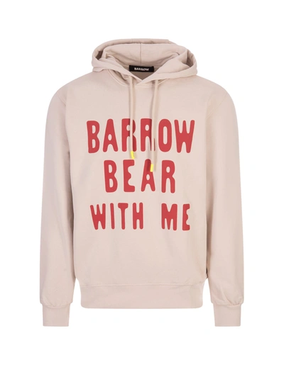 Barrow Dove  Bear With Me Hoodie In Beige