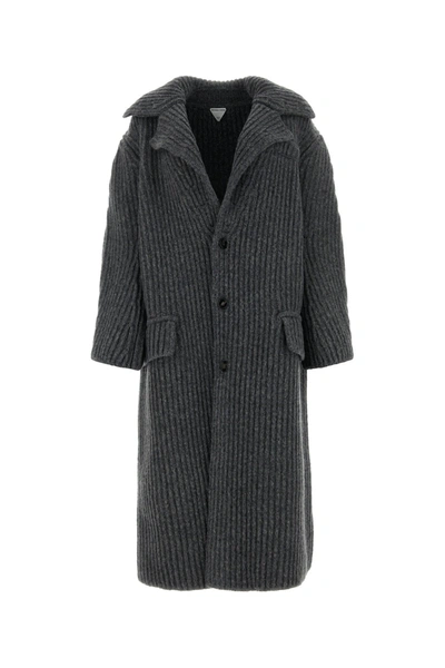 Bottega Veneta Buttoned Knit Coat In Greymelange