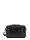 Bottega Veneta Leather Camera Mini Shoulder Bag In Black