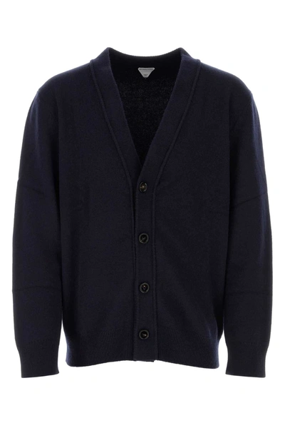 Bottega Veneta Men Cardigan With Logo In Purple