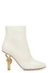 Bottega Veneta 90mm Sculpted Heel Ankle Boots In Ivory