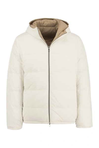 Brunello Cucinelli Reversible Down Jacket In Matt Nylon With