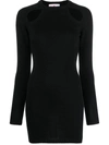 Chiara Ferragni Dress With Cut-out Design And Ribbed Cuffs In Black